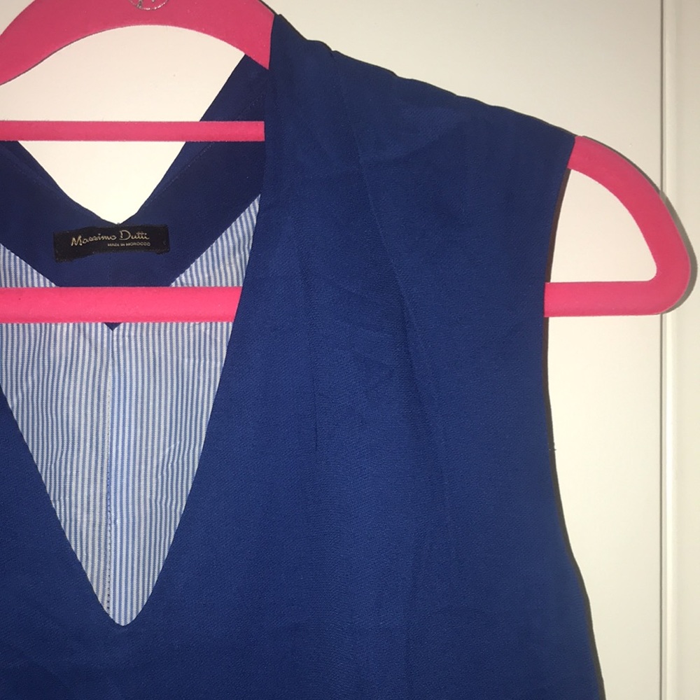Massimo dutti high end designer pinstripe dress
